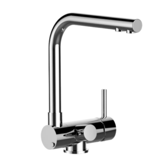 3-Wege-Wasserhahn Vorfenster Küchenarmatur, Umklappbar 6 CM, mit 360° schwenkbarem L-Auslauf, Verchromt